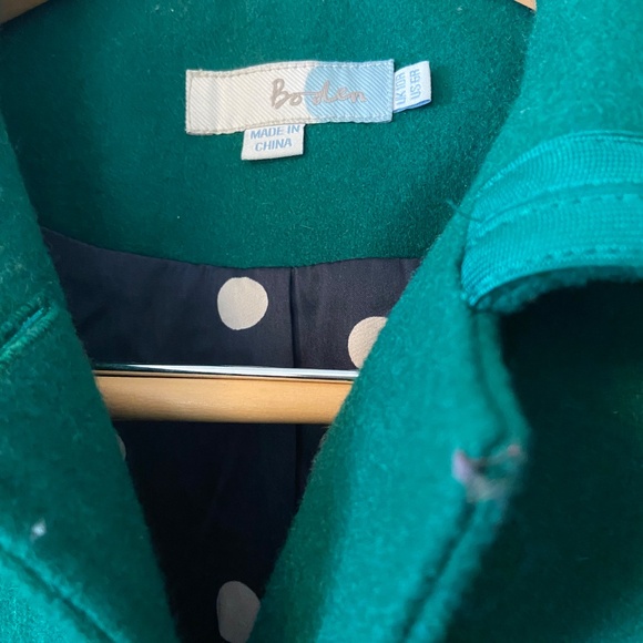 Boden Emerald Green Wool Blend Coat - Size 6R - Picture 5 of 8